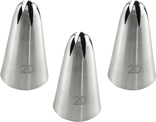 3 PCS 2D Cake Piping Tips, Cake Decorating Tips for Buttercream, Icing, DIY Cupcake Baking