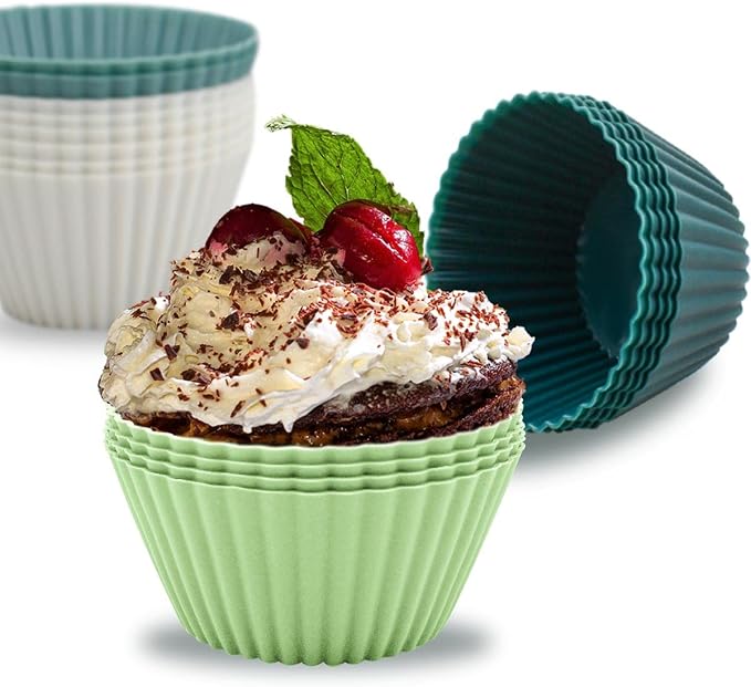24 Pack Silicone Baking Cups Reusable Muffin Liners Non-Stick Cup Cake Molds Set Cupcake Silicone Liner Standard Size Silicone Cupcake Holder Silicon Cups for Baking Bpa Free (4 Colors) - Image 4