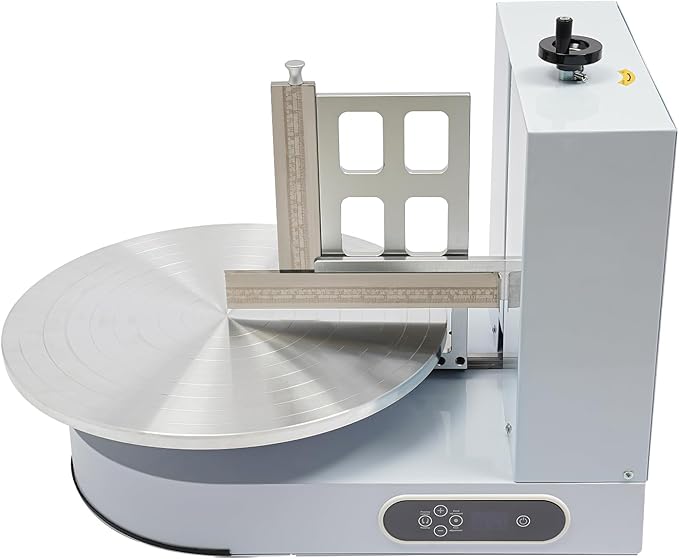 Cake Scraper, 200W Powerful Cake Decorating Coating Machine with Adjustable Speed 0-320rpm, Cake Coating Smoothing Scraping Machine with LCD Screen, Electric Cake Butter Cream Spreading Machine