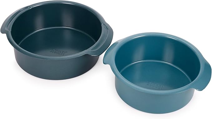 Joseph Joseph Nest™ Bake Set of 2 Non-Stick Round Cake Pan, 9in & 7.8in, Carbon Steel, Easy-Pull Handles, Stackable, Space-Saving Design, 10-Year Guarantee - Image 2