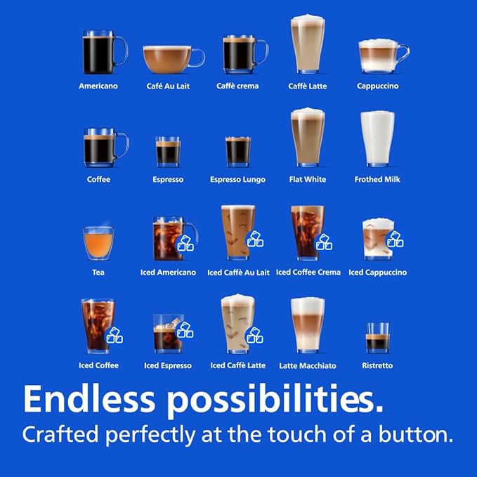 PHILIPS 5500 Series Fully Automatic Espresso Machine, LatteGo Milk System, Integrated Grinder, 20 Hot & Iced Coffee Pre-Sets, Quick Start, SilentBrew, 15-Bar Pressure, Black Chrome (EP5544/94) | LatteGo Milk System, Integrated Grinder, 20 Hot & Iced Co... - Image 2