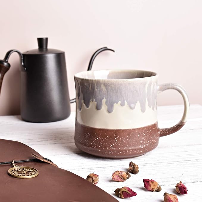 Bosmarlin Large Ceramic Coffee Mug, Big Tea Cup, 7 Colors to Choose, 21 Oz, Dishwasher and Microwave Safe, 1 PCS (Red) - Image 4