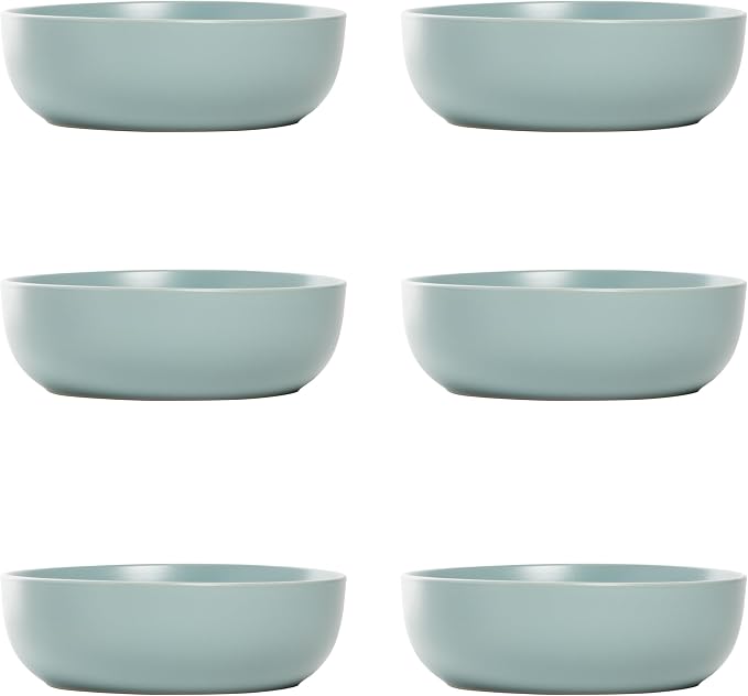 10 Strawberry Street Wazee Matte Coupe Dinnerware, Bowl, Mineral Blue, Set of 6 by 10StrawberryStreet