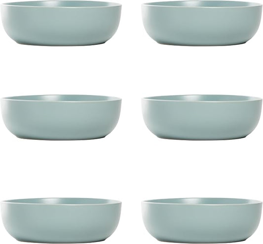 10 Strawberry Street Wazee Matte Coupe Dinnerware, Bowl, Mineral Blue, Set of 6 by 10StrawberryStreet
