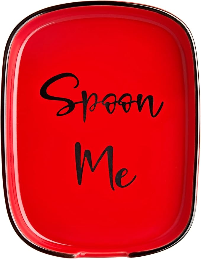 Ceramic Spoon Rest for Stove Top, DAYYET Large Spoon Holder, Spoon Rest for Kitchen Counter, Heat-Resistant Cooking Utensil Rest, Red Kitchen Decor and Accessories by DAYYET