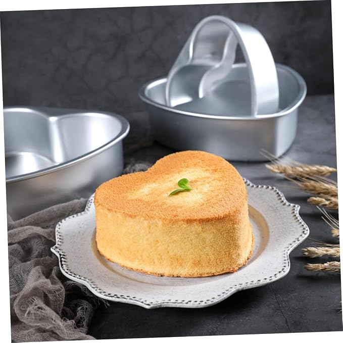2pcs Heart Shaped Cake Pan Detachable Bottom Baking Molds for Homemade Cakes Aluminum Alloy Baking Trays for Birthdays and Special Occasions - Image 6