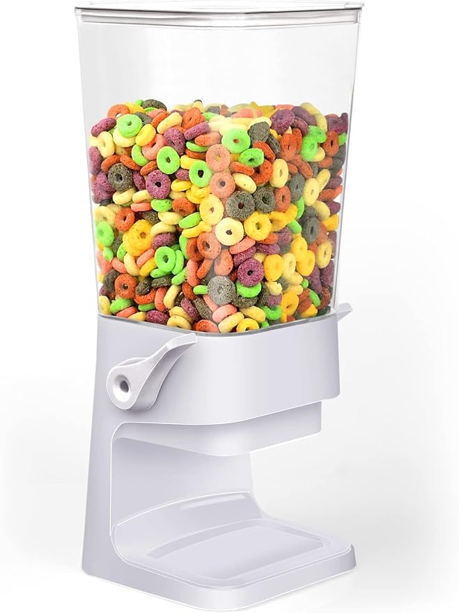 Cereal Dispenser Countertop Large Cereal Containers Storage White,3 pack | Cereal Dispenser For Pantry Dry Food Dispenser Countertop Rice Candy Dispenser Machine For Snack,Nuts, Granola - Image 6