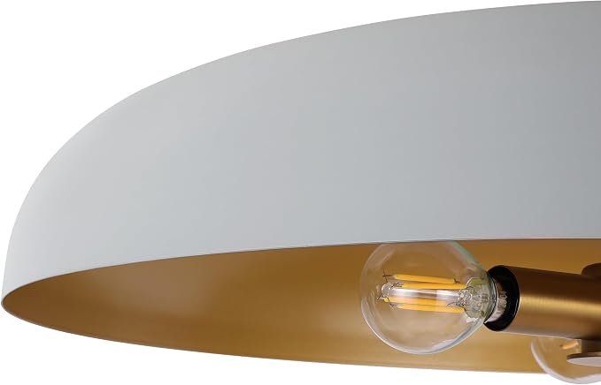 LamQee 20 Inch Oversized Large Pendant Lights, 3-Lights Gray and Gold Modern Dome Chandelier, Nordic Metal Pendant Lighting Fixture Ceiling Hanging for Kitchen Island, Dining Room Over Table, Bar - Image 8