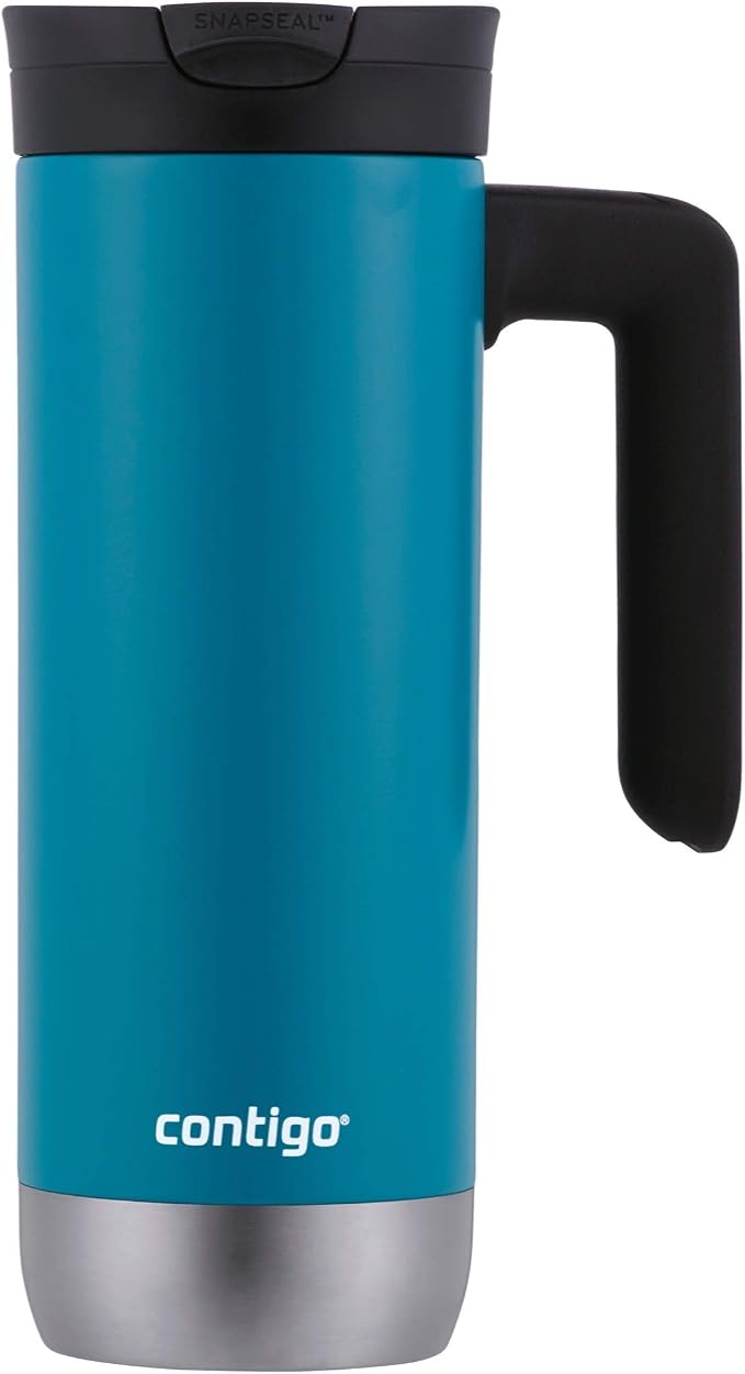 Contigo Superior 2.0 Stainless Steel Travel Mug with Handle Leak-Proof Lid Double-Wall Insulation for Hot & Cold Beverages, 20oz, Juniper, Ideal for Commuting and Travel by Unknown