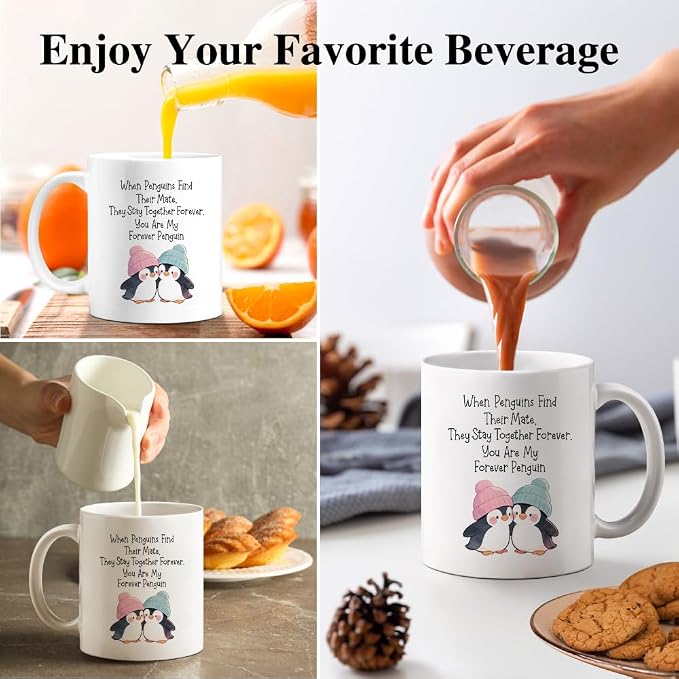 You Are My Forever Penguin 11oz Double-Sided Ceramic Mug, Funny Penguin Coffee Mug for Lover, Christmas Thanksgiving Gifts for Wife Husband, Valentine's Day Anniversary Mug for Couple Soulmate - Image 5