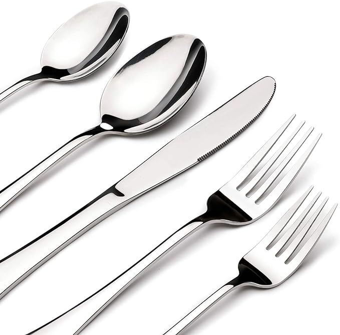 Silverware Set for 12,60 Piece Stainless Steel Flatware Utensil Cutlery Set | Heavy Duty Steak Knife Fork and Spoon, Dishwasher Safe, Gift Package for Wedding Housewarming by ACNUSIK