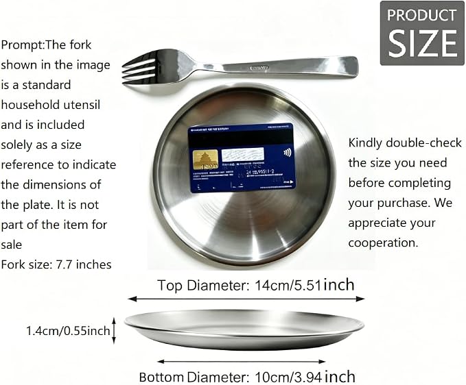 Small Stainless Steel Plates,5 Pcs 5.5 Inchs Dinner Dishes Plates Camping Plate,Perfect for Snack Candy Cake Dessert Fruit Camping Etc Reusable and Dishwasher Safe (5, 5.5 inches) - Image 2