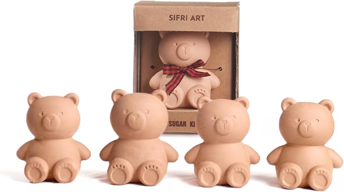 Brown Sugar Bear Keeper – 3D Terracotta Clay Sugar Saver Softener, Reusable Moisture Stone for Brown Sugar, Cookies, Marshmallows, Herbs, Baking & Kitchen Storage - Image 8