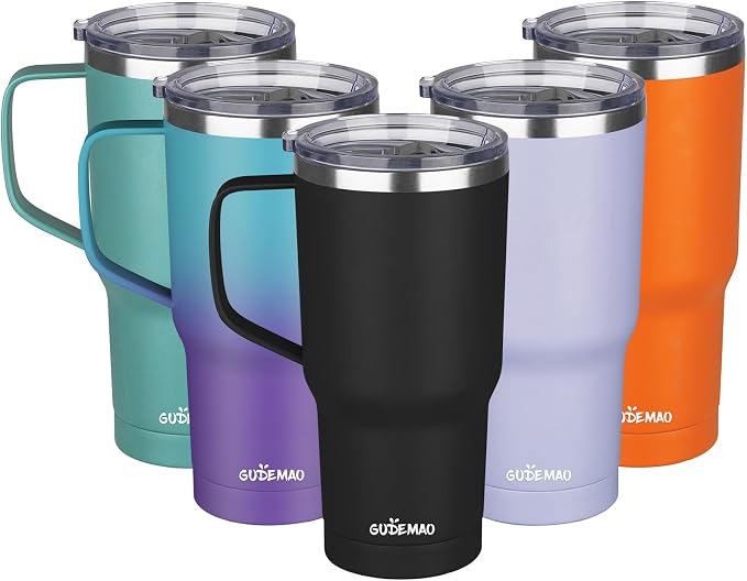 20 oz Insulated Coffee Mug with Ceramic Coating, Stainless Steel Travel Mug Tumbler with Handle Lid and Straw, Double Wall Leak-Proof Coffee Travel Mug Keeps Drink Hot and Cold (Black) - Image 8