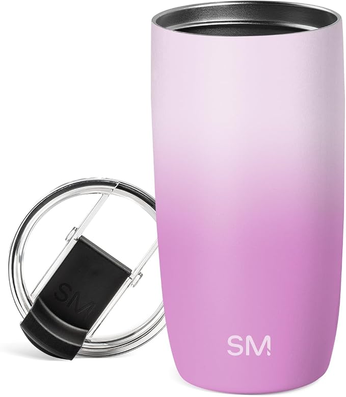 Simple Modern Travel Coffee Mug with Lid | 16oz | Ombré | Voyager Coffee Cup, Coffee Tumbler for Hot & Iced Drinks | Insulated Stainless Steel Travel Mug | Violet Dreams by Unknown