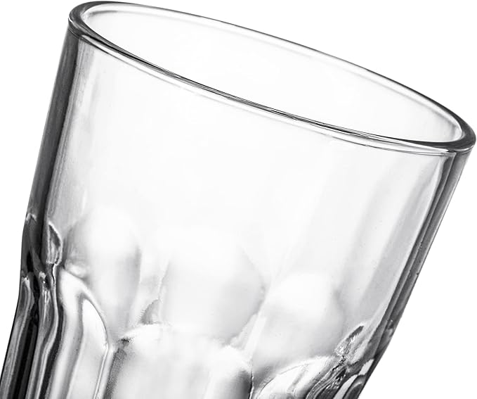 Yopay Set of 8 Highball Drinking Glasses, 12oz Lead-Free Tempered Water Glasses Thick Heavy Base, Clear Iced Hot Tea Glassware for Cocktail, Juice, Milkshake, Soda Beer Tumbler Cup - Image 3