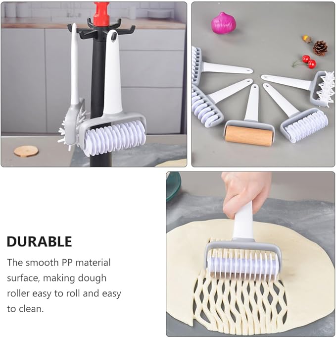 2pcs Pizza Dough Roller Pastry Lattice Wheel Cutter for Handmade Noodles and Home Life, White Pp Material, Waterproof and Easy to Clean Baking Tool for Pizza Cookie Pastry Bread - Image 7