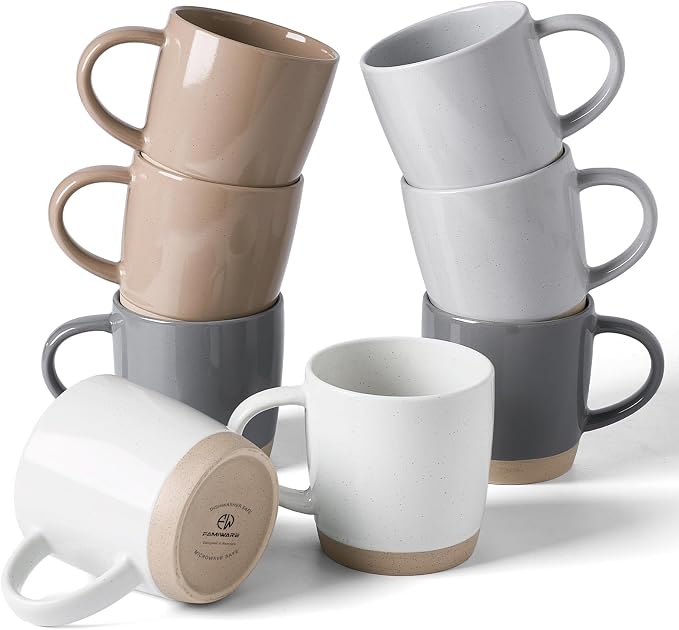 famiware Coffee Mugs for 8, 13 oz Mug Set, Dringking Cup with Handle for Coffee, Tea, Cocoa, Milk, Milkyway Serise, Multi-color by Famiware