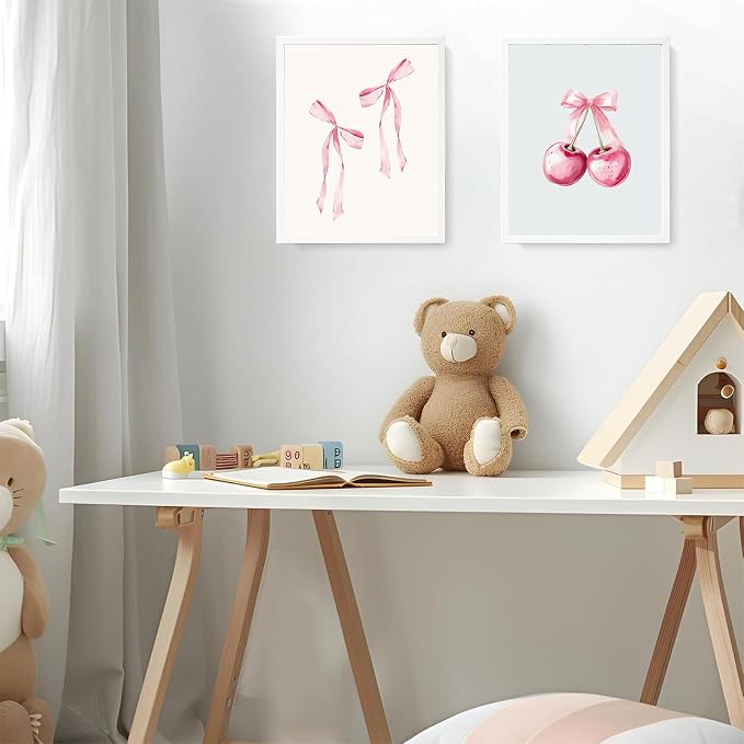 Coquette Pink Bow Jesus Wall Art Decor Posters, Light Pink Bow Christian Room Bedroom Bathroom Dorm Wall Art Decor Aesthetic for College Teen Girls Gifts, Inspirational Bible Verses Bow Wall Decor, 10x8in(UNFRAMED) - Image 5