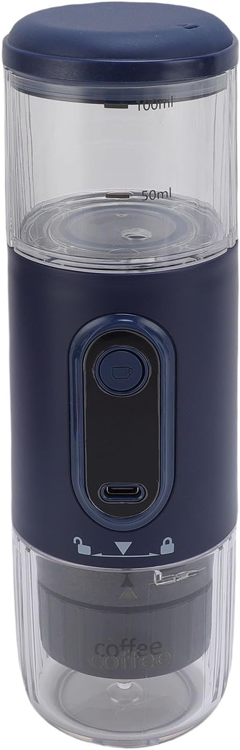 GOTOTOP Portable Coffee Machine, ABS Travel Coffee Maker with 2500mAh Rechargeable Battery, Capsule and Ground Compatible, 100ml for Camping Hiking Car Office (Navy Blue) - Image 5