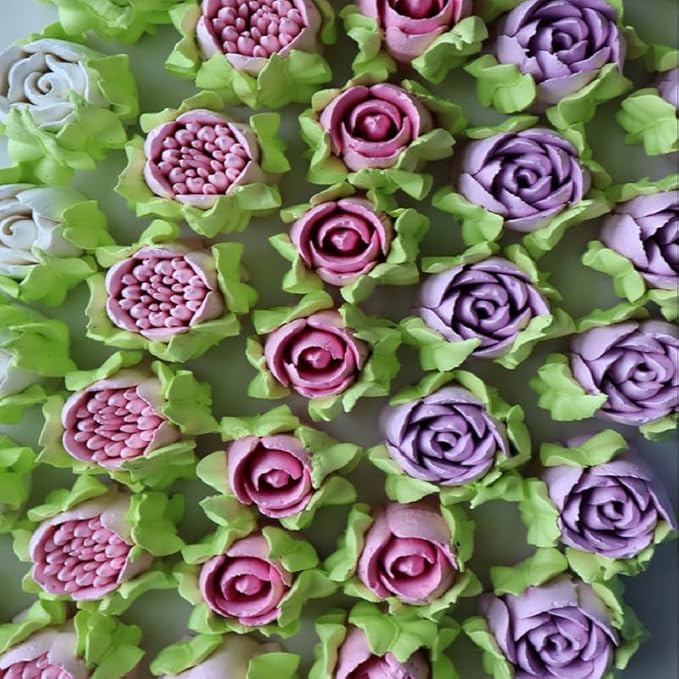 22 Pcs Stainless Steel Extra Large Russian Tulip Flower Icing Tips Set, 10 XXL Piping Nozzle,1 Big Leaf Tip,1 Petal Rose Flower Tip,10 Disposable Pastry Bags for Cake Decorations