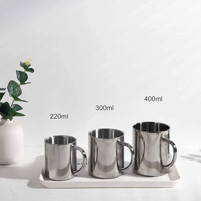 IMEEA Small Coffee Mug 10oz Double Wall Stainless Steel Cups, Set of 2 - Image 5