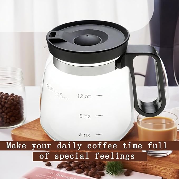 16 Oz Glass Coffee Mug – Coffee Pot Style, Glass Coffee Mug In Coffe e Pot Shape, Coffee Mug That Looks Like A Coffee Pot, Comes With A Straw-Type Travel Lid, Gifts For Co-Workers, Friends (2PCS)