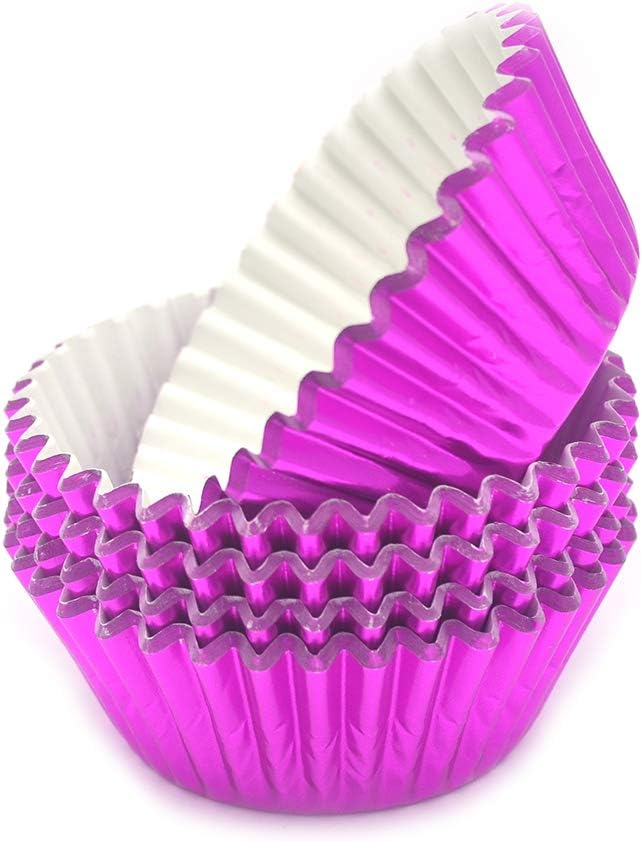 Standard Hot Pink Foil Cupcake Liners Muffin Baking Cups for Party and More, 100-Count - Image 3