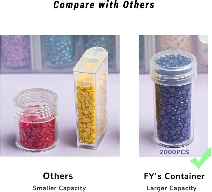 Diamond Painting Storage Containers - 1 Pack 60 Grids Bead Organizer and Labels, Diamond Art Storage Accessories