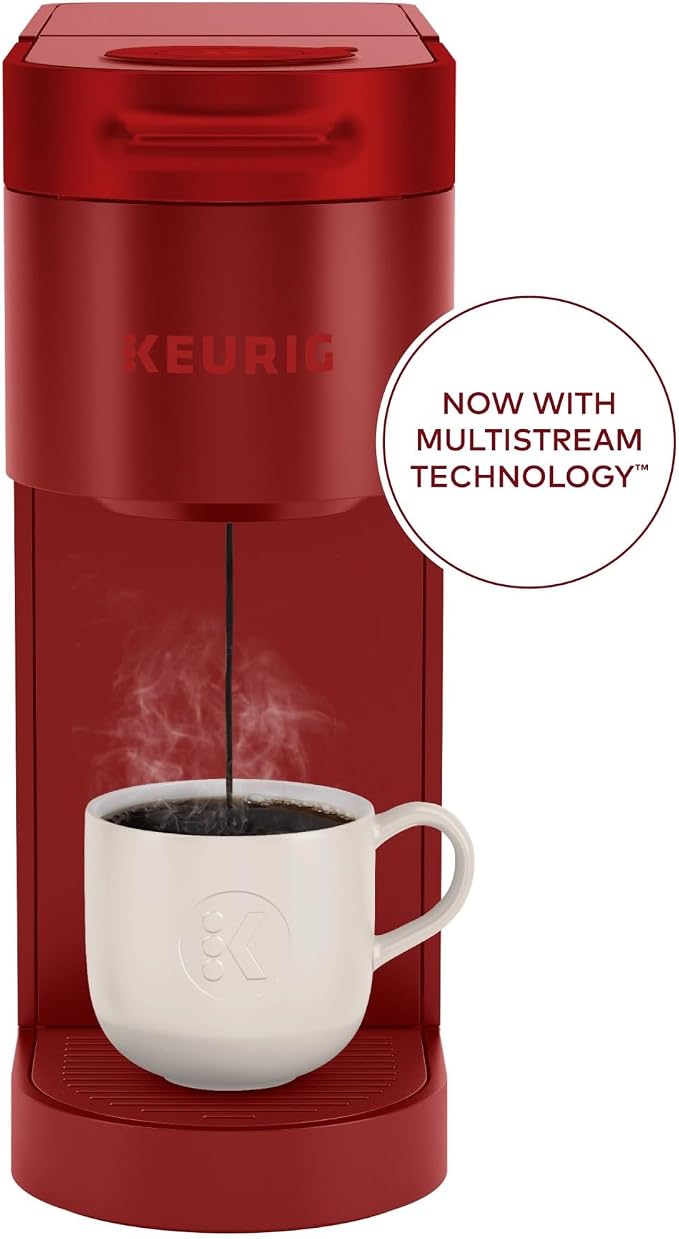 Keurig K- Slim Single Serve K-Cup Pod Coffee Maker, with 3 Brew Sizes, Multistream Technology, 46oz Removable Reservoir, Scarlet Red | 3 Brew Sizes, Multistream Technology, Removable Reservoir, Scarlet - Image 2
