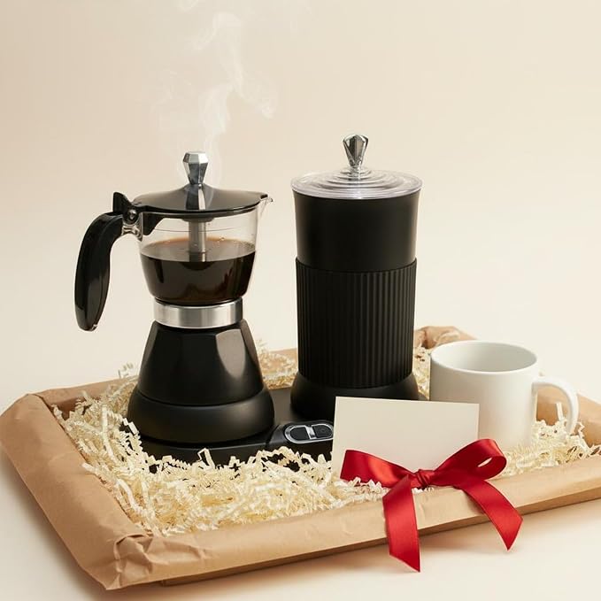 Electric Coffee Maker Espresso Machine Frother Brewer Maker With Fast Heating Performance And Dense Foam Results Suitable for busy mornings work breaks, White - Image 2