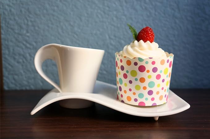 Paper Baking Cups (Polka Dots), Greaseproof Disposable Cupcake Liners (Multi, Large Cups (50-Pack)) - Image 3