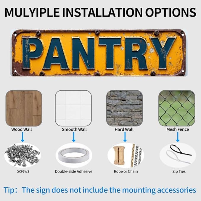 Vintage Metal Art 16 * 4 Inch “PANTRY” Kitchen Farmhouse Wall Decor - Image 5