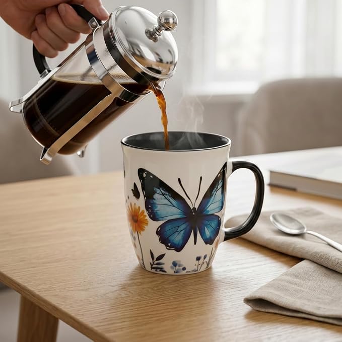 Butterfly Mug - Ceramic Heat Sensitive Tea Cup, 16oz Cute Magic Coffee Mugs, Butterfly Gifts for Women, Mothers' Day & Easter Gift Idea - Image 6