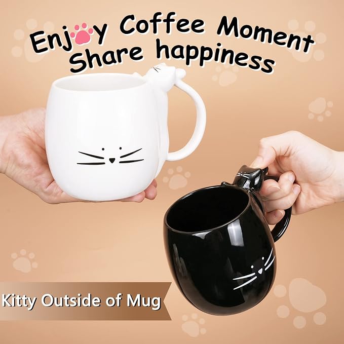 Koolkatkoo Black Cat Coffee Mug | Ceramic Tea Cup, Sculpted Cat Handle, Meow Design, Gifts for Cat Lovers, Women, Men - Image 7