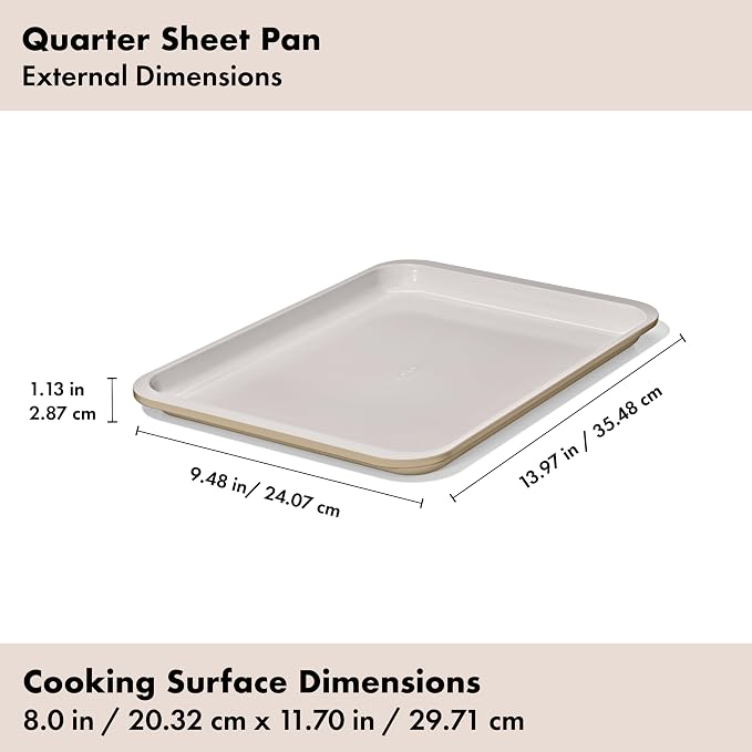 OXO Good Grips Non-Stick Pro Ceramic Coated Metal Bakeware Quarter Sheet Pan – Biscuit - Image 7