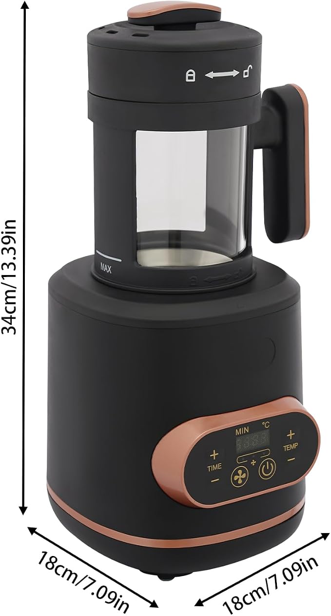 Electric Coffee Bean Roaster Machine,Home Use Coffee Bean Roaster | High Temperature Resistant Glass Cup for Home Coffee Bar,Precise Time & Temp Adjustment,110V US Plug,Visible Roasting Process - Image 5