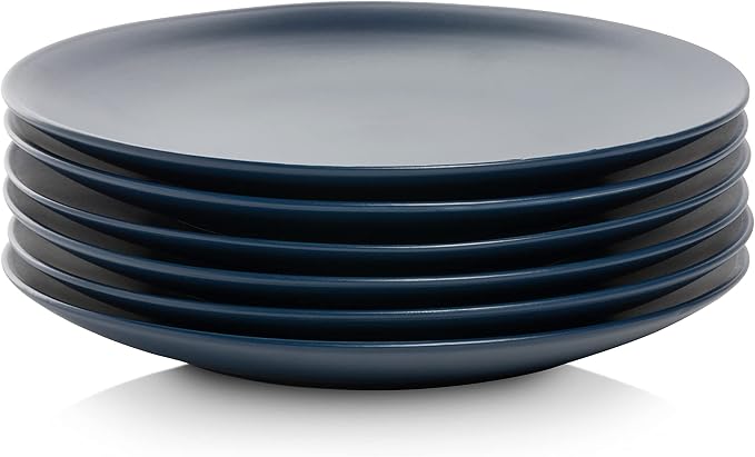 10 Strawberry Street Wazee Matte 8.25" Coupe Salad Plate, Set of 6, Midnight Blue - Image 3