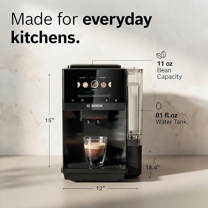 Bosch 800 Series Fully Automatic Coffee, Espresso Machine - Black | Double Cup, Touchscreen, Large Bean Capacity, 35 Drinks, Cold Brew, Save up to 10 Profiles, Integrated Grinder, Milk Frother - Image 13