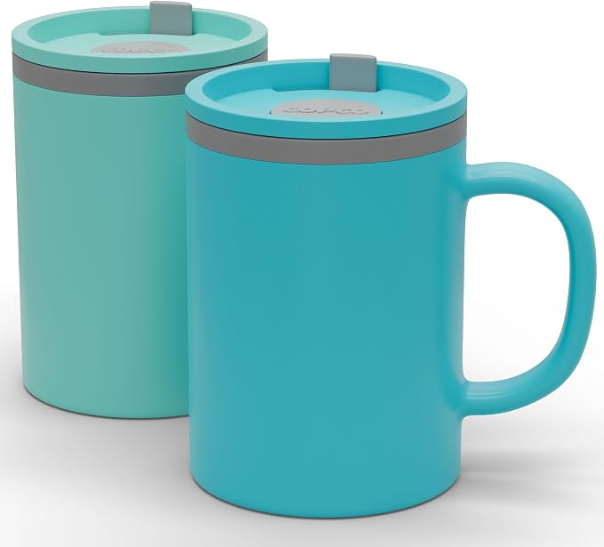 Copco Iconic Desk Mug 16 Oz - Aqua & Mint, Set of 2 by Copco