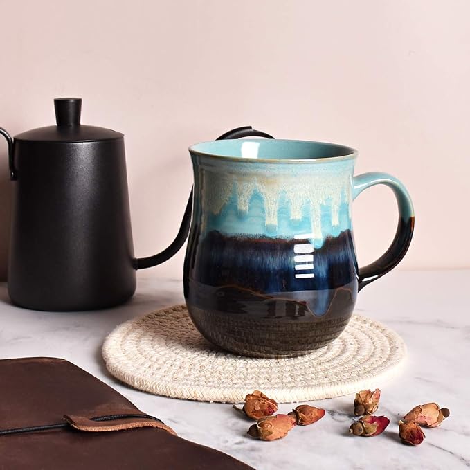 Bosmarlin Large Ceramic Coffee Mug, Big Tea Cup for Office and Home, 21 Oz, Dishwasher and Microwave Safe, 1 PCS - Image 4