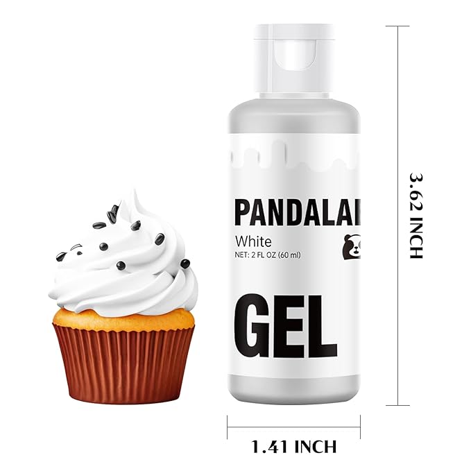 White Gel Food Coloring - Pandalab 2 Ounce High Concentrated Food Dye for Baking, Cake, Cookie, Fondant, Icing, Easter Egg, Macaron, DIY Slime (60ml)