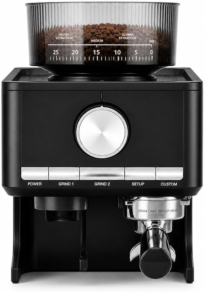 Espresso Machine with Grinder, Professional Coffee Machines | with Milk Frother Steam Wand, Espresso Maker with 50oz Removable Water Tank, Cappuccino & Latte Machine for Home by JustSmart