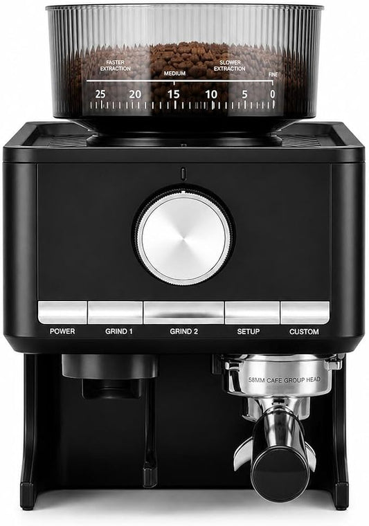 Espresso Machine with Grinder, Professional Coffee Machines | with Milk Frother Steam Wand, Espresso Maker with 50oz Removable Water Tank, Cappuccino & Latte Machine for Home by JustSmart