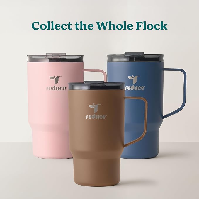 REDUCE Hot1 18 oz Hot1 Stainless Steel Insulated Mug with Temperature Adjusting Lid - Dual-Wall Vacuum, Cupholder Friendly - Keeps Drinks Hot for 6 Hours - Ideal for Coffee, Tea & Other - Baked Clay - Image 7
