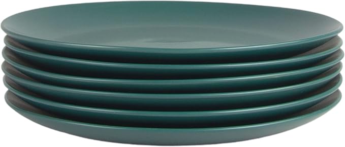 10 Strawberry Street Wazee Matte 10.5" Coupe Dinner Plate, Set of 6, Emerald Green - Image 3