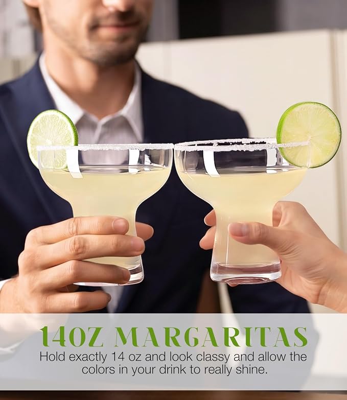 Martini Glasses Set of 2, 14oz Coupe Cocktail Glasses for Margarita | Manhattan, Cosmopolitan, Espresso, Home Bar, Evening Parties, Birthdays, Housewarming Gift - Image 2