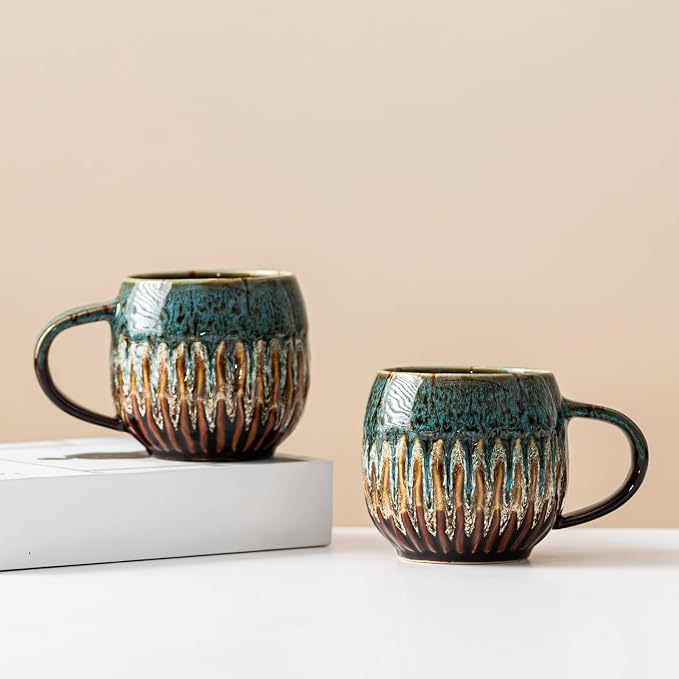 Large Ceramic Coffee Mug - 20oz Big Tea Cup,Blue, Set of 4 | Large Tea Mug, Microwave Safe, Dishwasher Safe - Image 3