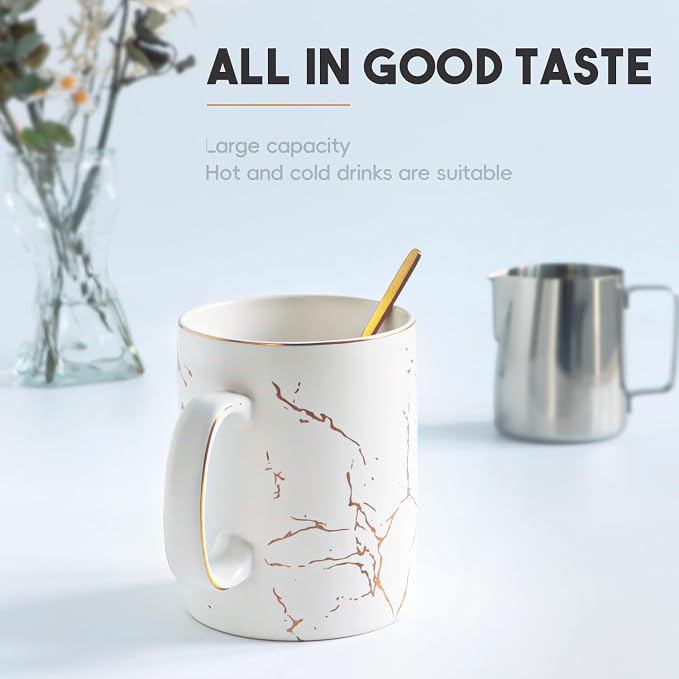 harebe 24 OZ Ceramic Extra Large White Coffee Mug with Handle,Oversized Hot Tall Latte Mugs,Dishwasher Safe Big Capacity Giant Mug for Men Women - Image 5