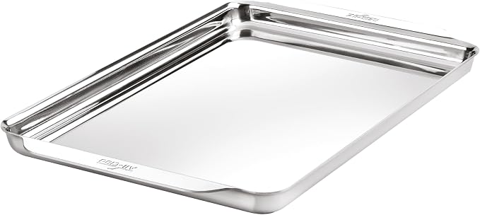 All-Clad Stainless Steel Baking Half Sheet Pan 11.5" x 17" - Tri-ply Bonded for Consistent Baking- (Roast, Bake Cookies, Brownies and More) Professional Stainless Steel Bakeware by Unknown
